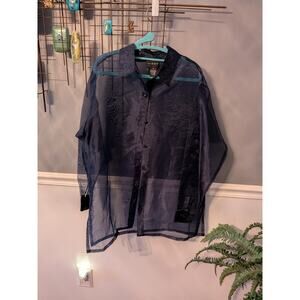 Virgo women's 14 sheer Shirt Blue